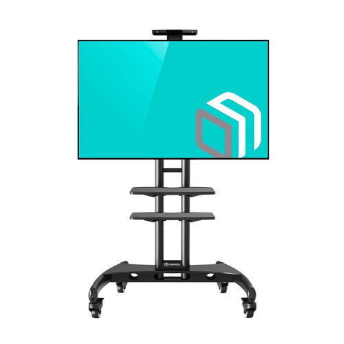 ONKRON Mobile TV Trolley/cart For 32 To 65β Flat Screens Up To 45 Kg TS15-62/TS1562 Black/movable Tv Stand