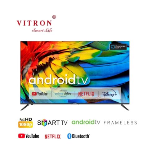 Vitron 43-Inch Smart Android TV Full HD, Black (2025 Model) β Bluetooth Enabled, Model Number: HTC4388FS