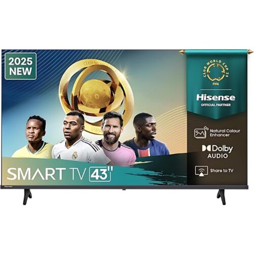 Hisense 43A6Q 43-inch 4K Smart TV VIDAA OS, LED Panel, 400 Nits Brightness, VESA Mount 43A6Q