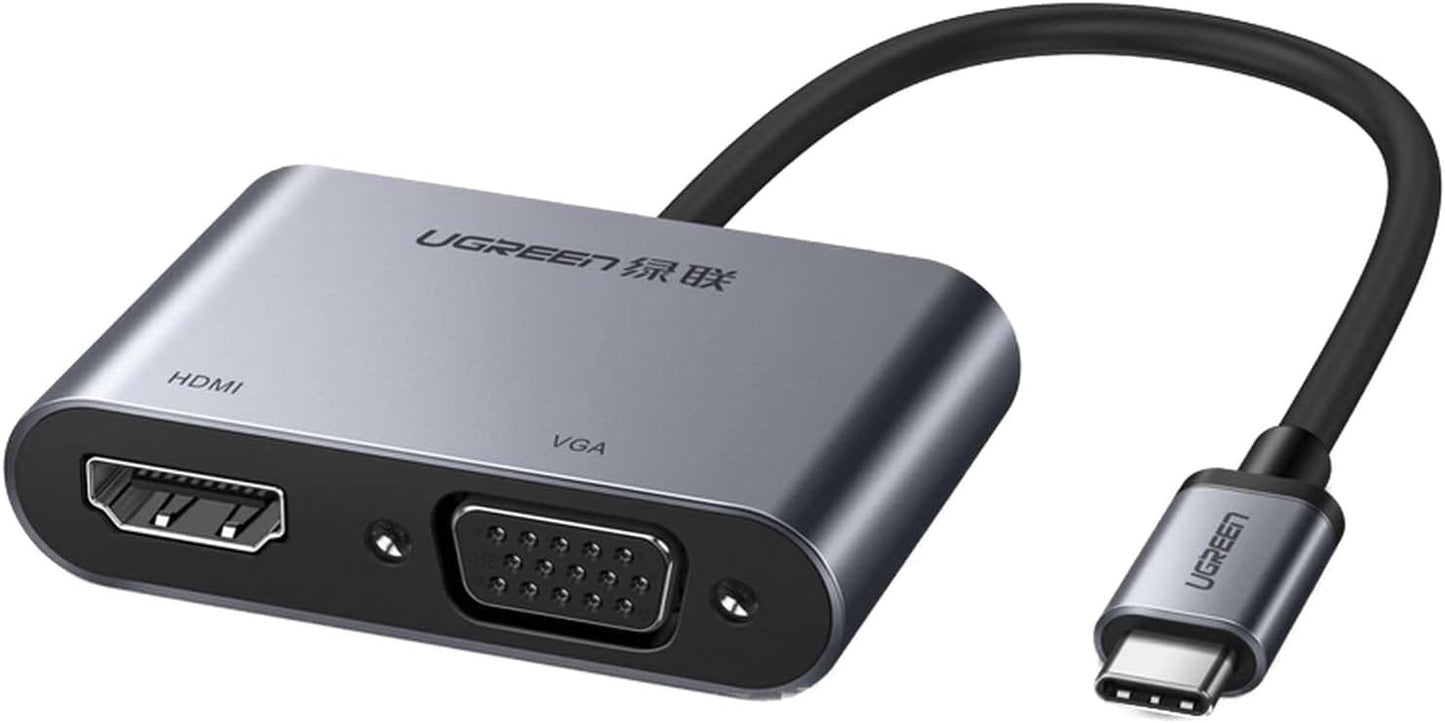 UGREEN CM162-50505 USB-C to HDMI + VGA +USB 3.0 Adapter with 100W PD - Space Gray