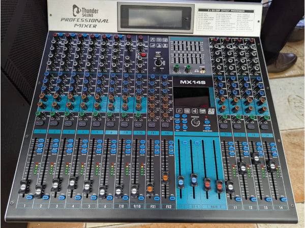 Thunder Sound MX14S Professional Mixer β 14 Channel Audio Mixer with DSP Effects & USB