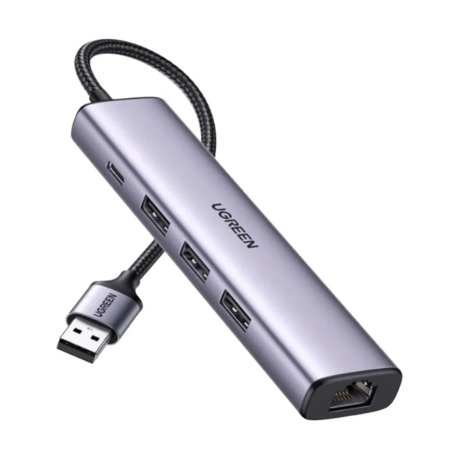 UGREEN CM475 20915 USB 3.0 to USB 3.0 Hub (3 Ports) + Gigabit Ethernet 4 In 1 Hub