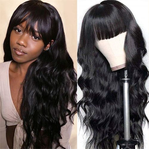 SXCHEN Women Wig With Full Bangs Big Wave Long Curly Hair Chemical Fiber Full Headgear