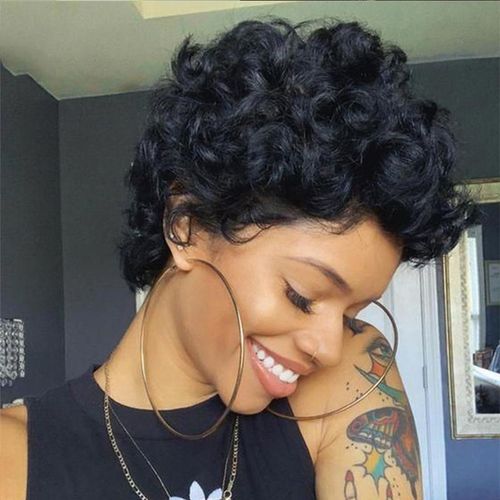 Wig Woman Short Curly Hair Small Curly Chemical Fiber Headgear