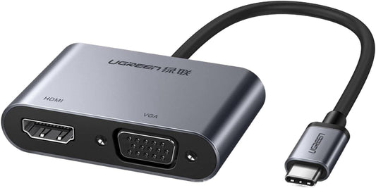 UGREEN CM162-50505 USB-C to HDMI + VGA +USB 3.0 Adapter with 100W PD - Space Gray