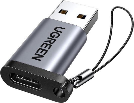 UGREEN 10Gbps USB A Male to USB C Female to USB Male Adapter- Gray