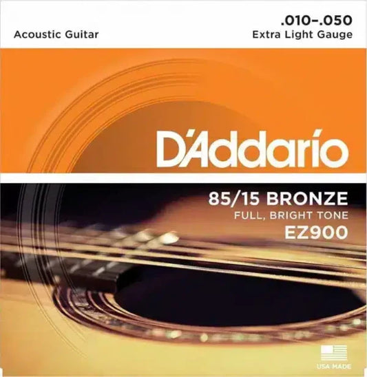 Great Acoustic Guitar Strings D’Addario EZ900 85/15 Bronze