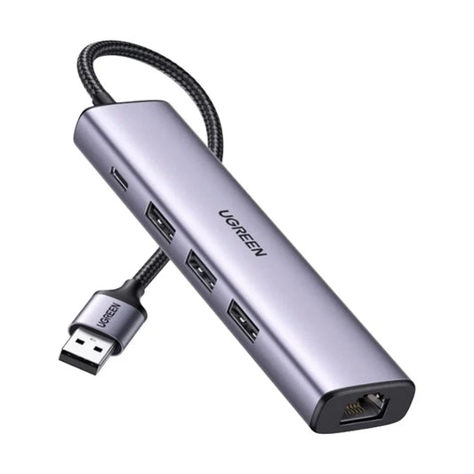 UGREEN CM475 20915 USB 3.0  to USB 3.0 Hub (3 Ports) + Gigabit Ethernet 4 In 1 Hub